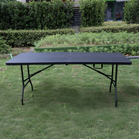 Table pliante rectangulaire en plastique blanche non pliante de 6 pieds en gros Table d'événements de jardin à manger légère et portable pour hôtels