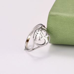 Yoga indio Om anillos de dedo de acero inoxidable Mandala gótico talismán amuleto Casual anillo joyería regalo para Mujeres Niñas Mujer - Product Image 5