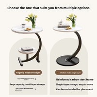 Table d'appoint nordique amovible à structure métallique, table de chevet mobile, table basse ronde pour salon, chambre et usage domestique