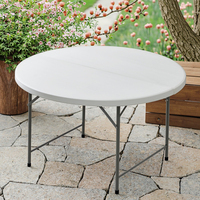 Table rectangulaire pliable pour événements en plein air, cadre en métal stable avec dessus en plastique HDPE pour le camping et les repas