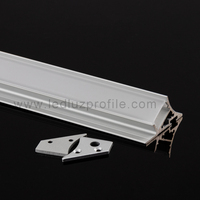 Profilé en aluminium à montage en surface ALP099 avec diffuseur en polycarbonate pour armoire