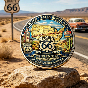 Pièce de monnaie commémorative en métal « 100 ans de la Route 66 » pour collectionneurs – Vente en gros - Product Image 3