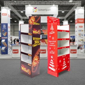 ชั้นวางสินค้าแบบตั้งพื้น 4 ชั้น ทำจากกระดาษแข็งแบบพับได้ วัสดุ PVC สำหรับวางโชว์สินค้า ขายเครื่องเทศ และโฆษณา - Product Image 4