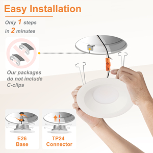 Thiết kế hiện đại E26 trang bị thêm thay đổi độ sáng <span class=keywords><strong>LED</strong></span> đèn ánh sáng 4 inch 6 inch ánh sáng ban ngày <span class=keywords><strong>Led</strong></span> Downlight IP44 đánh giá cho treo trần - Product Image 2