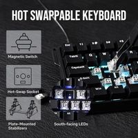 Clavier magnétique filaire OEM ODM Aula WIN60 HE 60 avec actuation réglable, taux de polling de 8000 Hz, interrupteurs à effet Hall, HotSwap pour