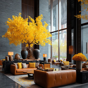 Nouvel arbre artificiel de ginkgo de 2,5 m, 2,8 m, 3,6 m de haut avec des feuilles jaunes pour la décoration intérieure et extérieure, plante en soie réaliste - Product Image 5