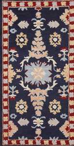 ขนสัตว์อินเดียขนแกะแบบถือด้วยมือลายเรขาคณิตนามธรรมปรับแต่งขนาดได้สีน้ำเงินเนวี่บลู - Product Image 4