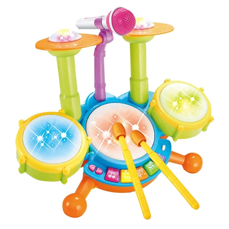 Детский барабан с подсветкой, Детские барабанные игрушки, музыкальные инструменты