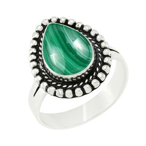Bagues de mariage personnalisées faites à la main, bague en malachite verte, fabricant vérifié, bague en malachite verte pour femmes - Product Image 5