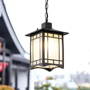 Klasik LED avize lambaları su geçirmez çim bahçe koridor dekorasyon açık kolye ışık