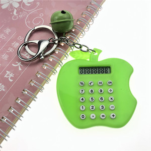 Miniature Apple Cartoon Calculator 8 Digit Student Keychain Portable Toy Red ABS Material - Product Image 2