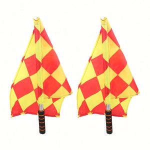 High Quality Double Sided Sports Football Soccer Custom <b>Referee</b> <b>Flag</b> Pole Professional New Product Hand Held Fiberglass Material - Product Image 1