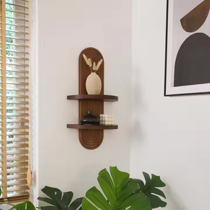 Moderno ad arco <span class=keywords><strong>in</strong></span> <span class=keywords><strong>legno</strong></span> mensola a parete per la decorazione di interni per bagno cucina soggiorno o guardaroba trattiene ornamenti fioriera - Product Image 5