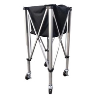 Chariot de rangement portable transfrontalier en alliage d'aluminium pour balles de tennis, conception pliable, capacité de 8 lb pour le tennis de table et le tennis