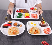 Assiette en mélamine à 3 compartiments pour la restauration, les cantines scolaires et la restauration rapide