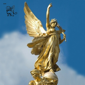 Grande sculpture d'ange en laurier doré en métal pour jardin extérieur, sculpture <span class=keywords><strong>de</strong></span> <span class=keywords><strong>déesse</strong></span> <span class=keywords><strong>grecque</strong></span> <span class=keywords><strong>de</strong></span> <span class=keywords><strong>la</strong></span> victoire en bronze - Product Image 4