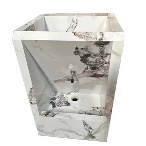 Marble Bathroom Rectangular Slate Basin Bathroom Wash Basin Can Be Customized Eco-friendly OEM Modern Hotel Ceramics Drainer 9L