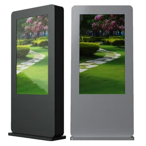 대화 형 방수 키오스크 광고 미디어 플레이어 야외 LCD 토템 울트라 씬 디지털 간판