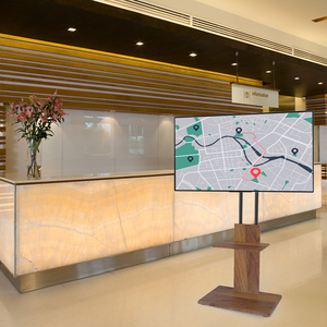 Support TV au sol noir de la série Classic pour MAX VESA 600*400 mm avec support réglable en hauteur et étagère pour <span class=keywords><strong>DVD</strong></span> pour téléviseurs de 70 pouces - Product Image 3