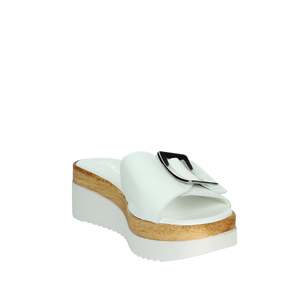 รองเท้าแตะส้นเตารีดสีขาว Cinzia Soft Donna Ciabatta Con Zeppa - Product Image 4