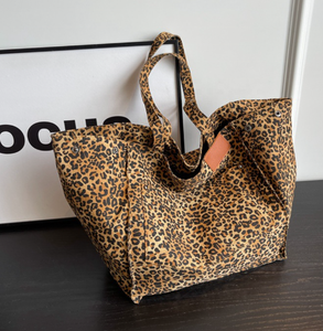 Custom Print Leopard Print Loose Cotton Canvas Women's Handbag Mommy Shopping <b>Bag</b> - Product Image 6