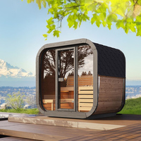 Desain Modern 4 ~ 6 orang, kubus kayu Solid ruang Sauna pemanas listrik Sauna uap basah untuk penggunaan luar ruangan vila