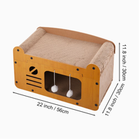 Lit-griffoir pour chat en carton ondulé double couche transfrontalier 2-en-1, très grande villa pour chat, résistant à l'usure et anti-déchirure
