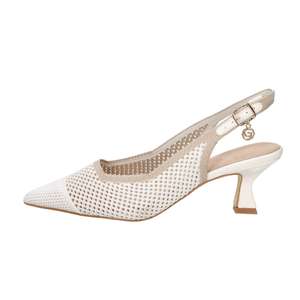 Gold & Gold Donna Slingback Heeled Sandals White Beige 6 Cm Heel Size 37 - Product Image 1