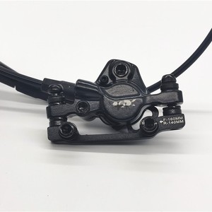 Juego de frenos de disco hidráulicos delanteros y traseros para bicicleta de montaña, calibre de aluminio forjado con aceite mineral, palanca de 2 dedos, color negro - Product Image 5