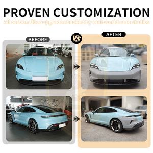 Kit carrosserie en carbone sec pour <span class=keywords><strong>Porsche</strong></span> <span class=keywords><strong>Taycan</strong></span> Turismo, conversion de l'ancien au nouveau <span class=keywords><strong>Turbo</strong></span> <span class=keywords><strong>S</strong></span>, kit carrosserie, lèvre avant, pare-chocs arrière, évents d'air - Product Image 4