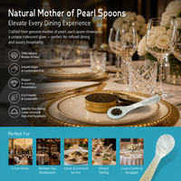 Cuillère à caviar de luxe élégante en nacre naturelle de 7 cm, 8 cm, 9 cm, 10 cm, personnalisable avec logo, pour cadeaux de mariage (vente en gros)