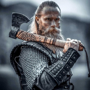 Stainless Steel Industrial Grade Custom Handmade Flat <b>Backed</b> Hunting Axe with Wood Handle for Camping and Hunting Viking Axe - Product Image 3