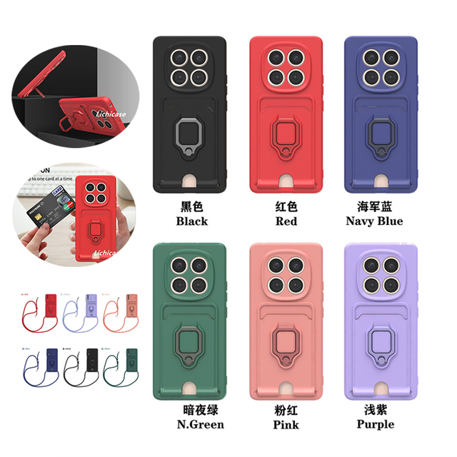 Lichicase TPU Money Clip Wallet Card Holder Mobile Phone Case for Redmi Note 14 Pro Back Cover with Metal Kickstand