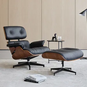 Gran oferta, sillón para sala de estar, sofá de cuero genuino de lujo moderno, sillón giratorio, sillón otomano