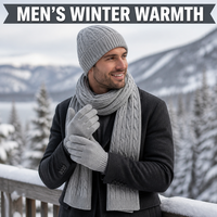 Ensemble bonnet, écharpe et gants en tricot torsadé personnalisé, 3 pièces, pour homme, hiver, chaud, doublure polaire épaisse, compatible écran tactile, vente en gros, OEM, faible MOQ