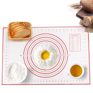 Tùy Chỉnh Logo Bán Buôn Giá Rẻ Bếp Nấu Ăn Công Cụ Pastry Pizza NON-STICK Silicone Baking Mat