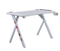 Bureau d'ordinateur en bois rose pour fille avec 8 lumières LED, design en forme de L, fonctionnalités intelligentes pour le bureau - Pas encore d'avis