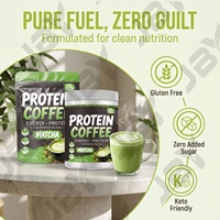 Café Protéiné Matcha Personnalisé, Boisson Énergétique en Poudre Riche en Protéines 20g, Sans Gluten, Sans Sucre Ajouté, OEM ODM Marque Privée