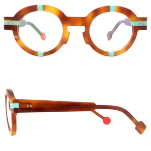 3-8 anos Acetato Rodada Óculos crianças Brand Designer Transparente Óculos Quadro Miopia Óptica crianças Óculos