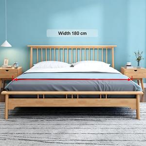 Modern Hand Minimalist Soft <b>Platform</b> <b>Bed</b> <b>Frame</b> Mahogany Solid Wood Eco-Friendly for Home Bedroom Use - Product Image 2