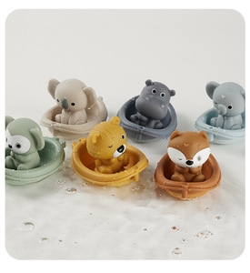 Jouets de <span class=keywords><strong>bain</strong></span> pour enfants : Ensemble de glissades aquatiques animales, filet de pêche, jouets flottants pour jeux aquatiques - Product Image 5