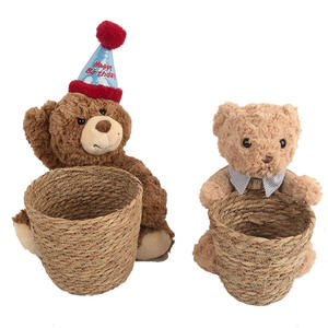 Ramo de Rosas en Oferta, Cesta de Flores con Diseño de Oso, Cesta Tejida para Regalo, Caja de Regalo - Product Image 2