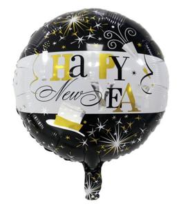 Ballon de décoration de fête du nouvel an de <span class=keywords><strong>18</strong></span> <span class=keywords><strong>pouces</strong></span> ballon happynewyear rond étoile à cinq branches météore ballon en feuille d'aluminium - Product Image 4