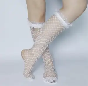 Kızlar Lolita çorap dantel çorap çocuklar için yaz genç diz yüksek JK çorap örgü çorap
