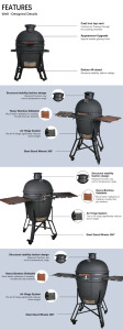 Auplex 16, 18, 22, 27 pouces, barbecue Kamado en céramique moderne de haute qualité, forme OEM, <span class=keywords><strong>avec</strong></span> chariot pour le camping en plein air - Product Image 4