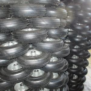 Pneumatisches Gummi rad 4.10/3.50-4 mit weißer Stahl felge mit Fett Zerk nach USA - Product Image 4