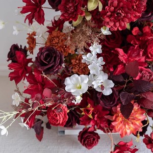 Arche de fond de scène personnalisée de luxe en soie artificielle, roses rouges et blanches, support élégant pour mur de fleurs, idéal pour <span class=keywords><strong>mariage</strong></span>, événement, anniversaire - Product Image 5