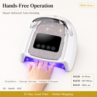 Lampe UV portable sans fil pour ongles avec décoration de luxe en strass