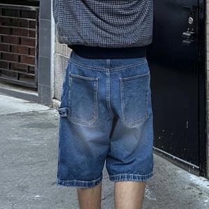 Shorts en jean décontractés amples personnalisés bleu marine pour hommes, shorts d'été pour hommes, shorts en jean amples, jeans pour hommes, pantalon, pantalon en jean - Product Image 3