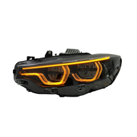 Faros Delanteros LED SJC Tricolor (Amarillo, Blanco, Ámbar) con Efecto Shadow Line 1:1 para BMW Serie 4 F32 F33 F36 F82 2013-2019, Plug and Play